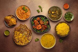 Traditionell indische Speisen 