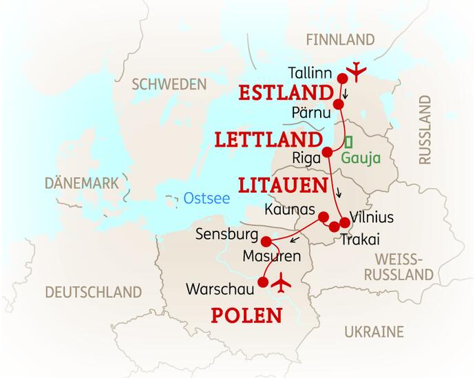 8 Tage Baltikum & Polen Rundreise Höhepunkte 2020