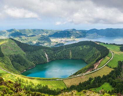 Panorama Sete Cidades mit Lagoa de Santiago