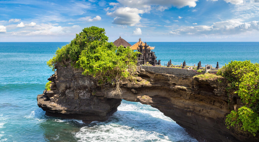 Blick auf Batu Bolong Tempel
