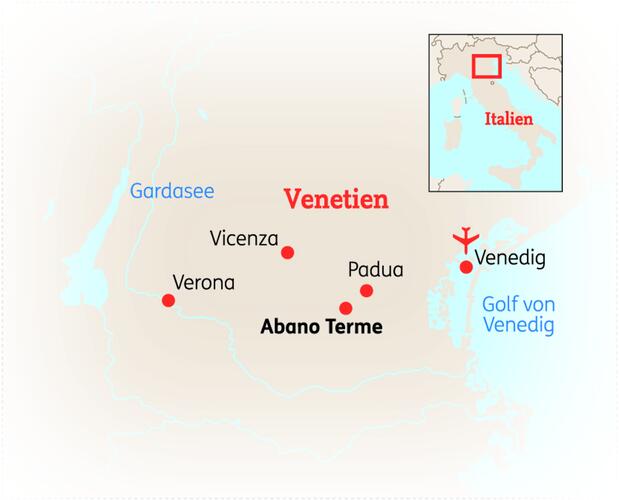 Reiseroute der 6 Tage Verona Reise