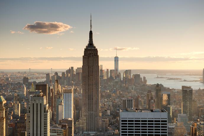 Blick von Top of the Rock-Aussichtsplattform am Rockefeller Center