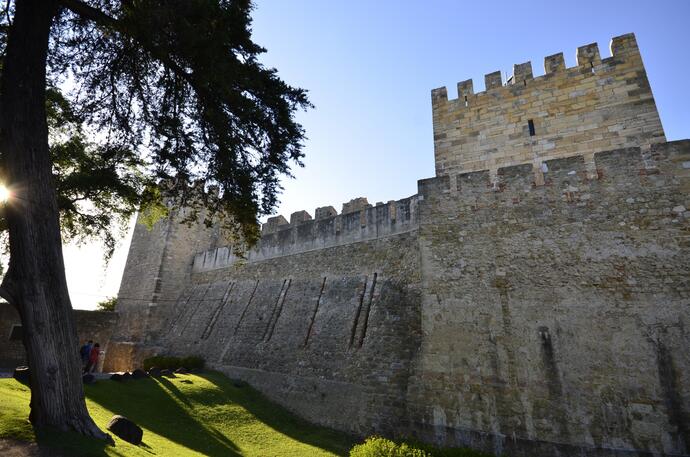 Mauerwerk Lissabon Castelo de Sao George