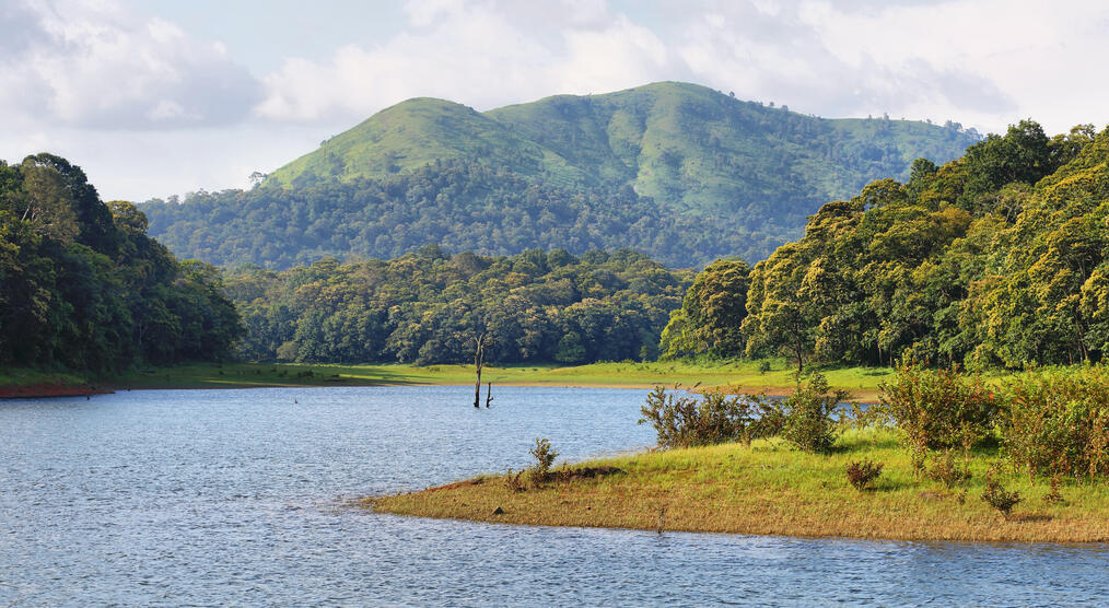 Blick auf den Periyar See in Kerala Südindien