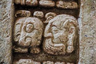 Nahaufnahme in der Maya-Stätte Copán in Honduras