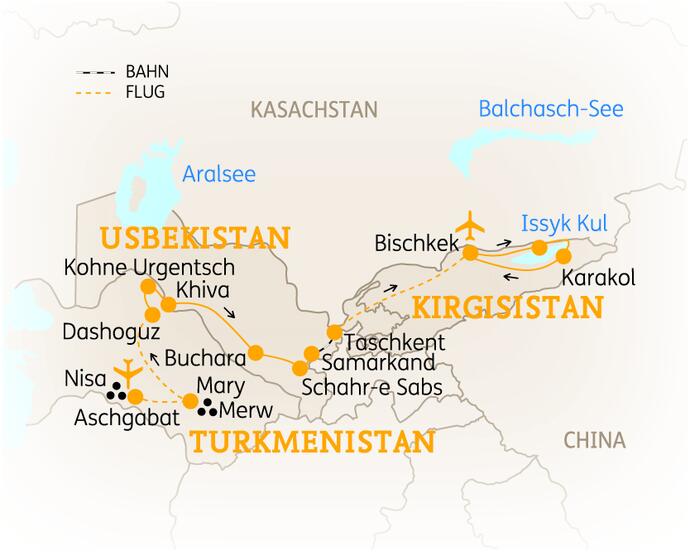 18 Tage Turkmenistan Rundreise Ausführlich 2020