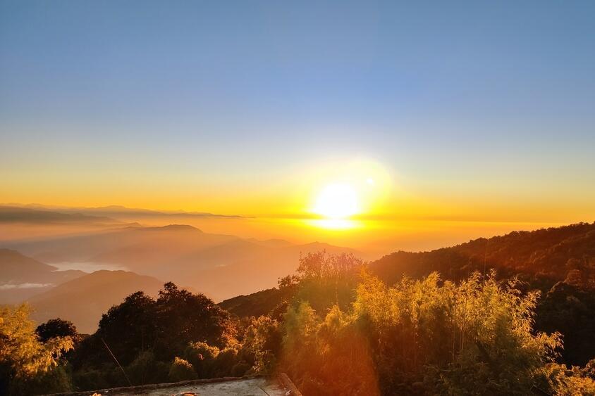Sonnenaufgang vom Tigerhügel bei Darjeeling