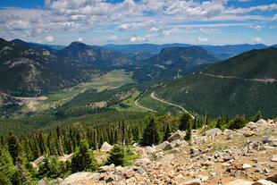 Blick von Trail Ridge Road im Rocky Mountain-Nationalpark
