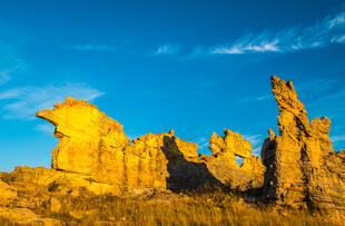 Felsformation aus Sandstein im Isalo Nationalpark 