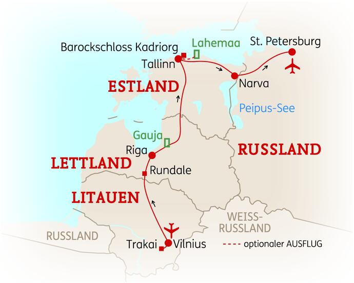 11 Tage Baltikum & St. Petersburg Rundreise Höhepunkte 2020