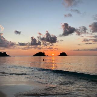 Sonnenuntergang am Nacpan Beach auf Palawan, Philippinen