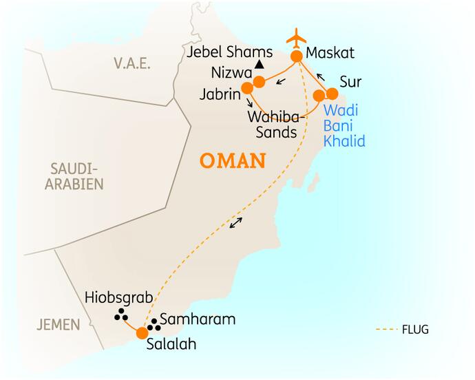 10 Tage Oman Rundreise Höhepunkte 2022