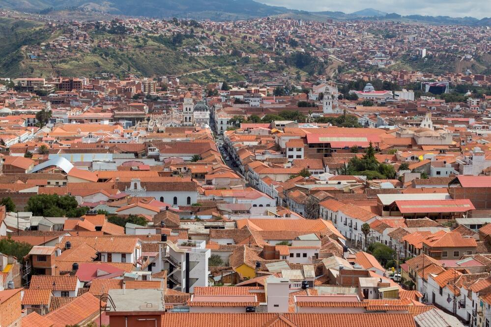 Stadt Sucre aus der Vogelperspektive
