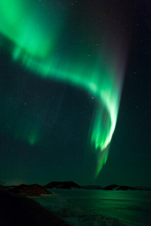 Nordlichter über See Mývatn