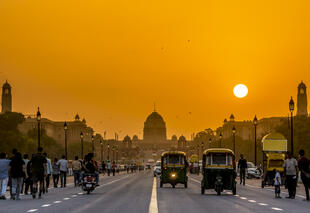 Sonnenuntergang in Delhi 