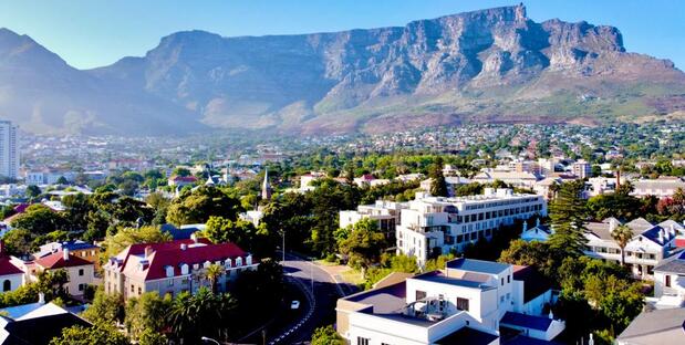 Blick von der Terasse auf den Tafelberg