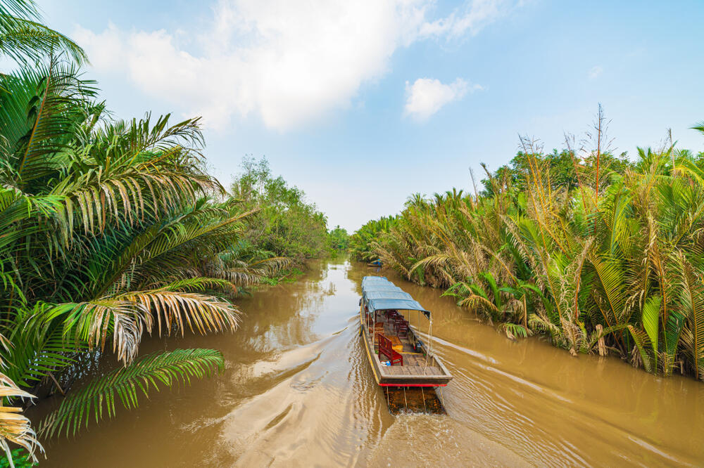 Boot auf dem Mekong-Fluss