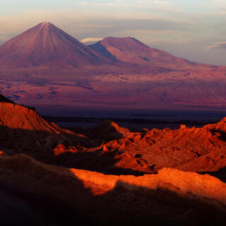 Panorama im Licht des Sonnenuntergangs