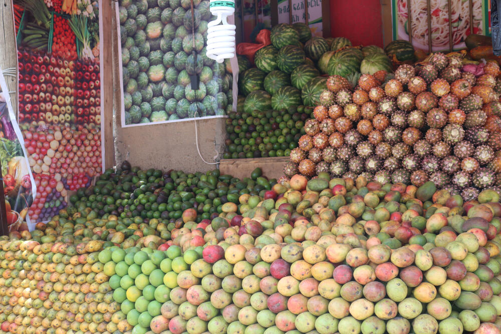 Fruchtstand auf einem Markt